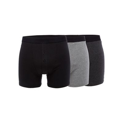 Big and tall pack of three grey modal blend boxers